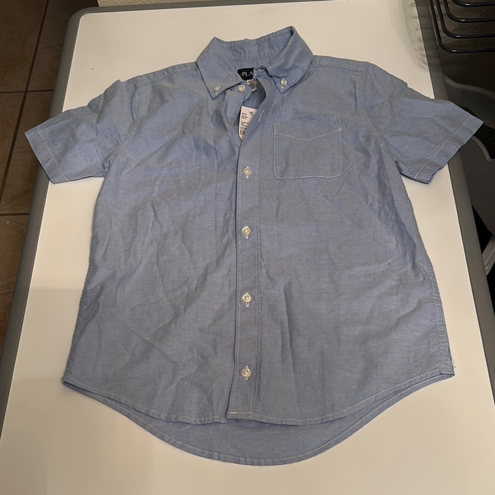 The Children's Place Blue Button Down Shirt Relaxed Fit
